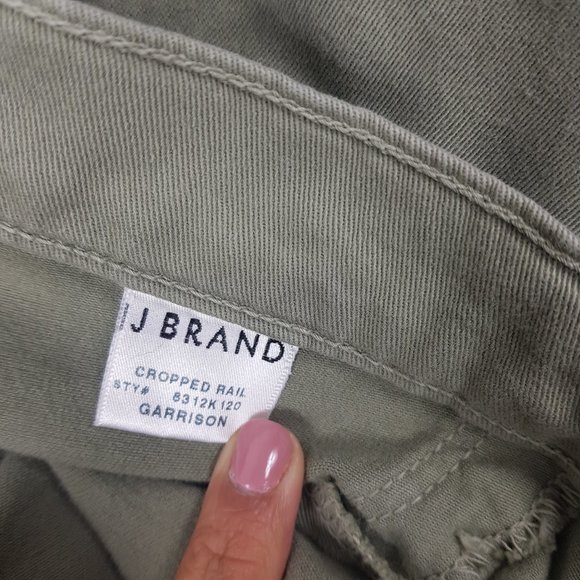 J Brand Rail Mid Rise Cropped Jean Garrison Sz 31 - Picture 6 of 7